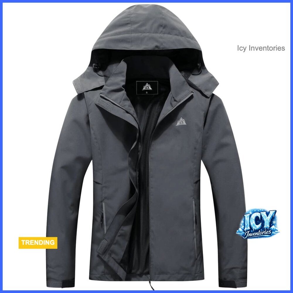 Waterproof Rain Jacket Lightweight Hooded Windbreaker Hiking Jacket
